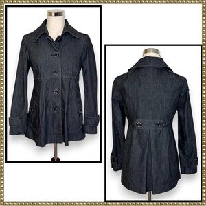 Kenar Sport Pleated Fit and Flare Jacket Charcoal Small